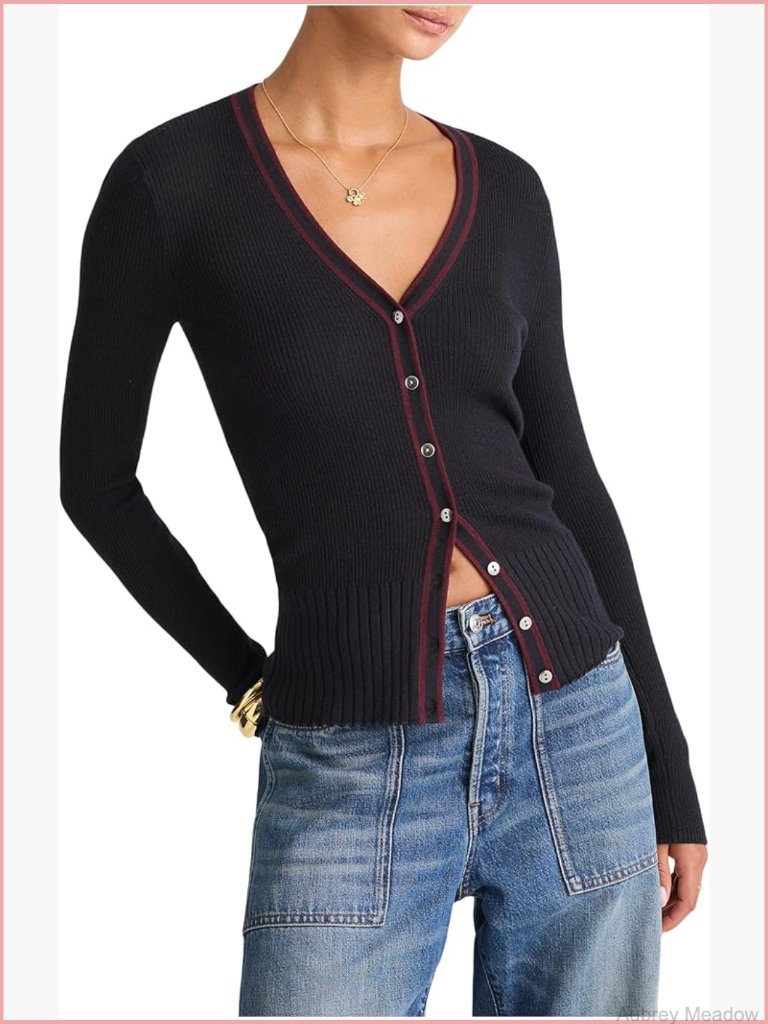 Merino Silk Cardigan - V-Neck Button Front Lightweight